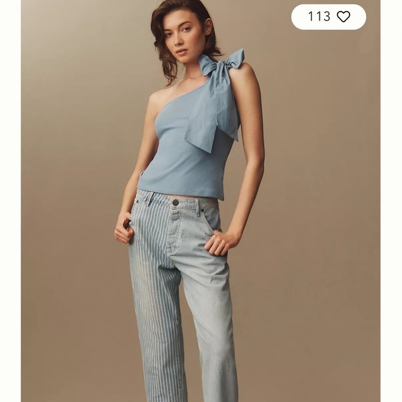 Anthropologie Sunday in Brooklyn One Shoulder Bow Top - Picture 2 of 10